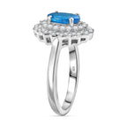 THE ELECTRIC JEWEL - Premium Neon Apatite & White Zircon Ring in Rhodium Overlay Sterling Silver 1.74 Ct.