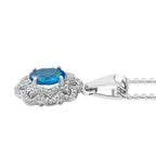 Premium Neon Apatite & Natural Zircon Pendant with Chain (Size 20) in Platinum Overlay Sterling Silver 2.06 Ct