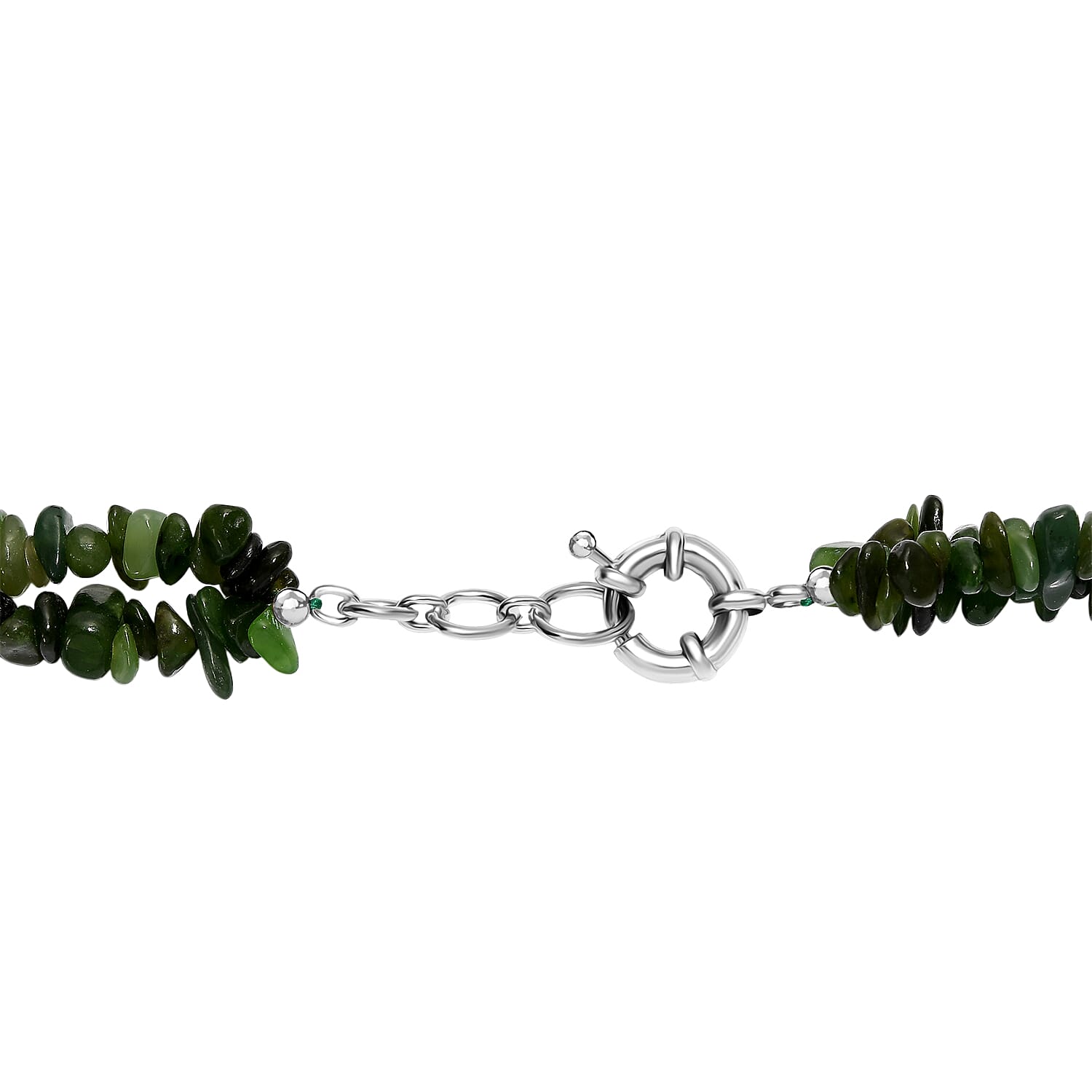 Nephrite &amp; Chalcedony Necklace (Size - 20 - 1 Ext) in Platinum Overlay 525.00 Ct. 8267344 9