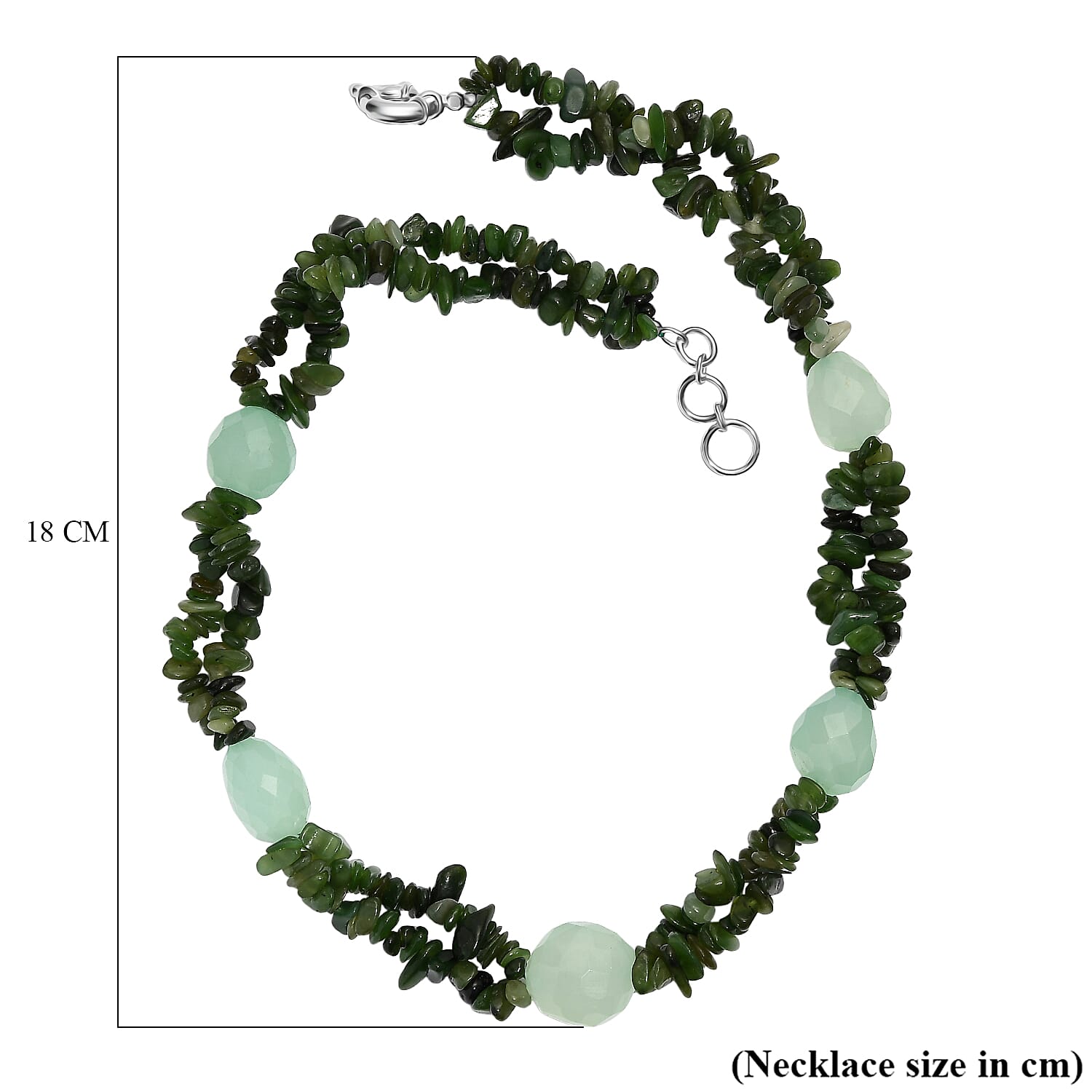 Nephrite &amp; Chalcedony Necklace (Size - 20 - 1 Ext) in Platinum Overlay 525.00 Ct. 8267344 11