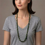 Nephrite Jade Chips Necklace (Size - 32) 353.00 Ct.