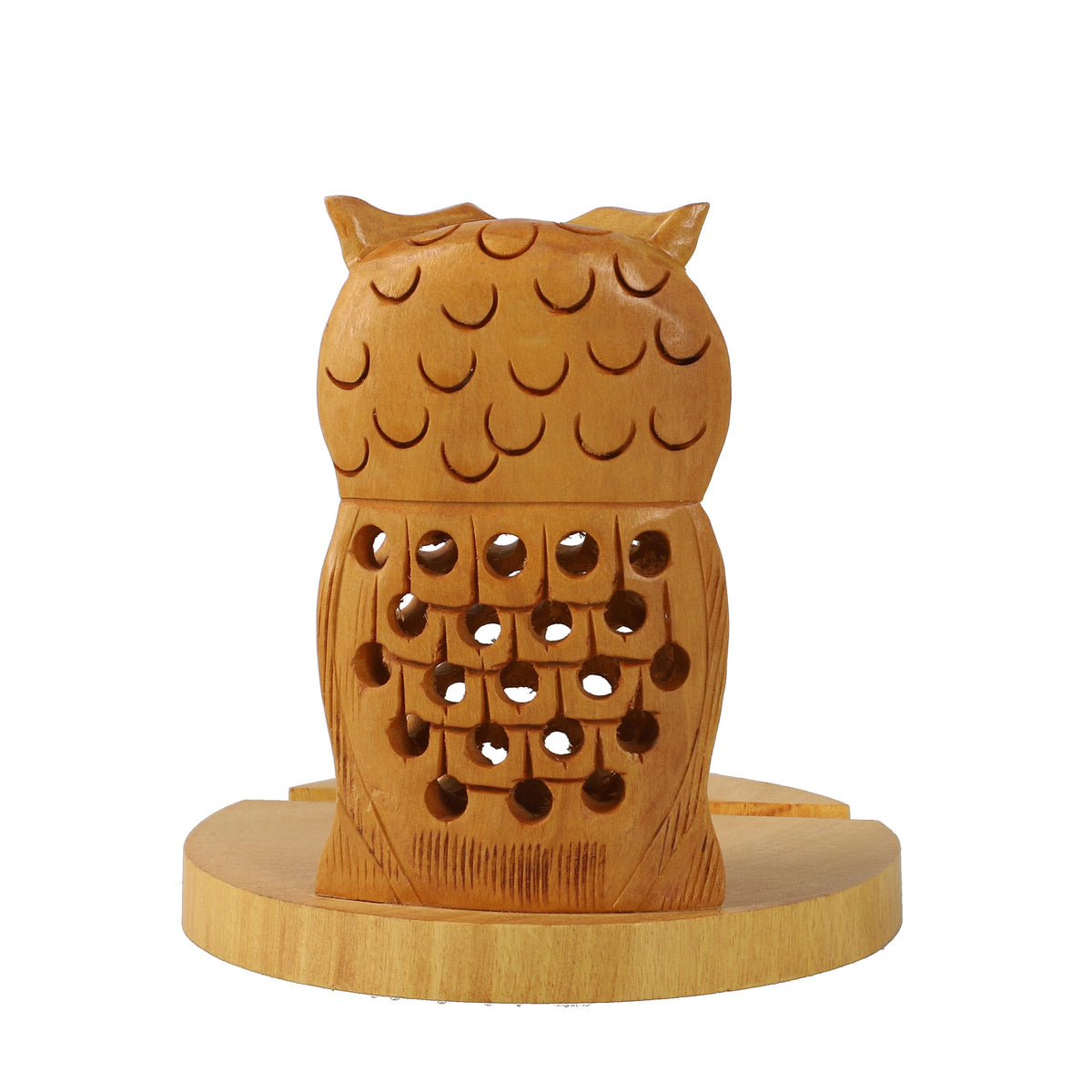 Hand Carved Wooden Mobile Phone Holder- Owl 6066501 4