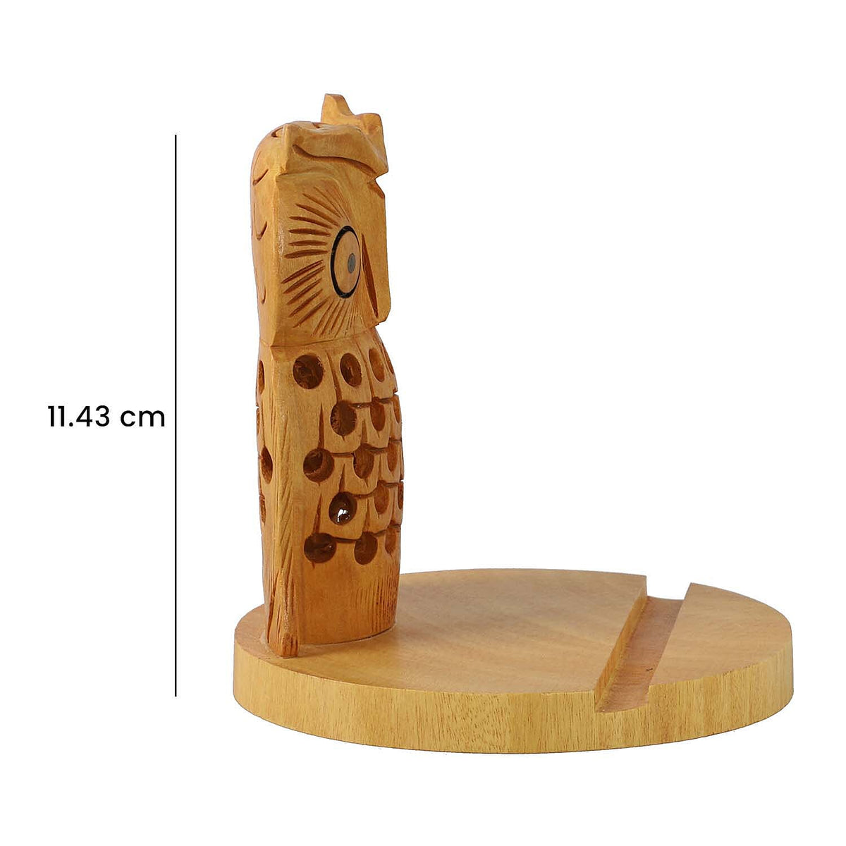 Hand Carved Wooden Mobile Phone Holder- Owl 6066501 7