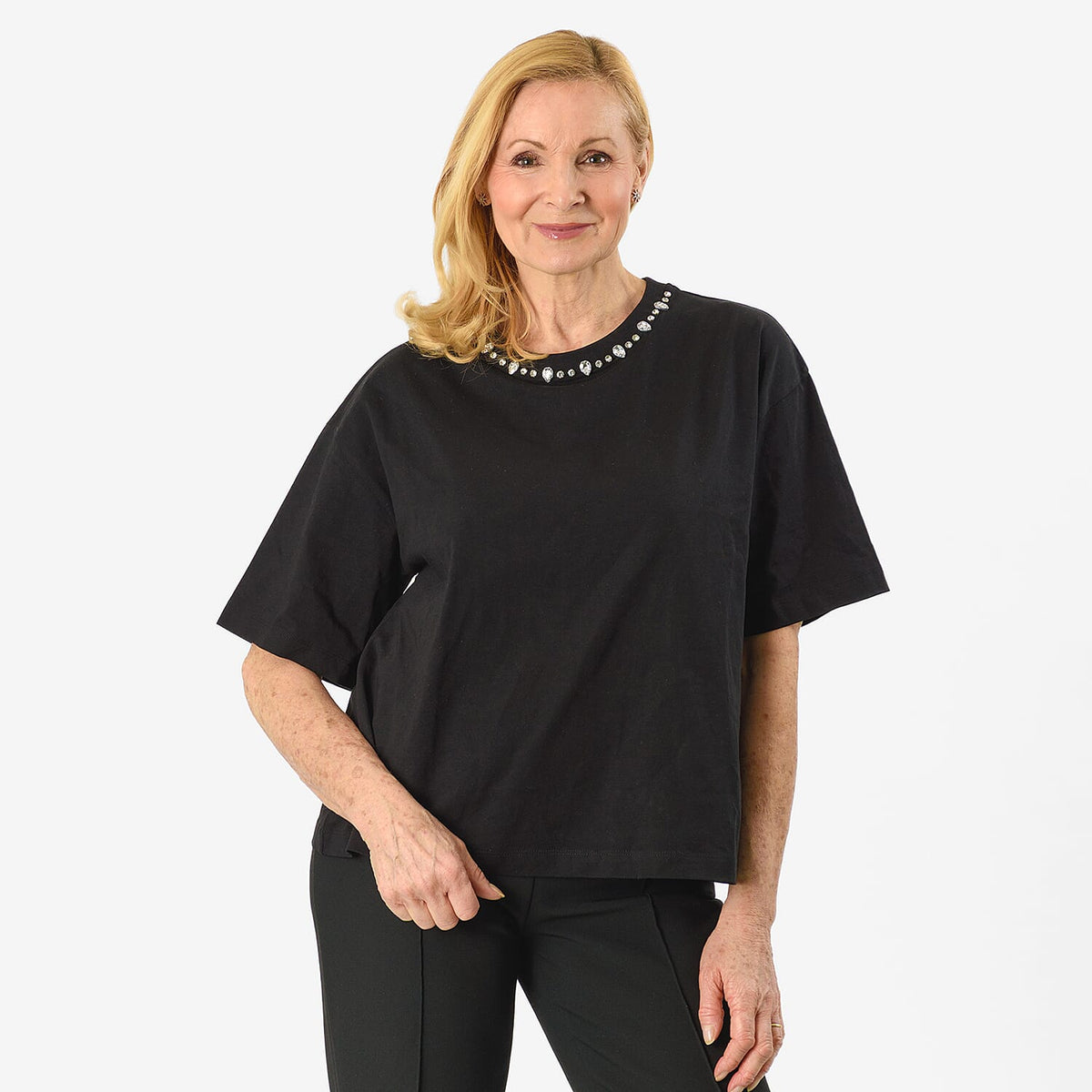 Tjc Cotton Knitted Tee (Size - 14) - Black V32614818 0