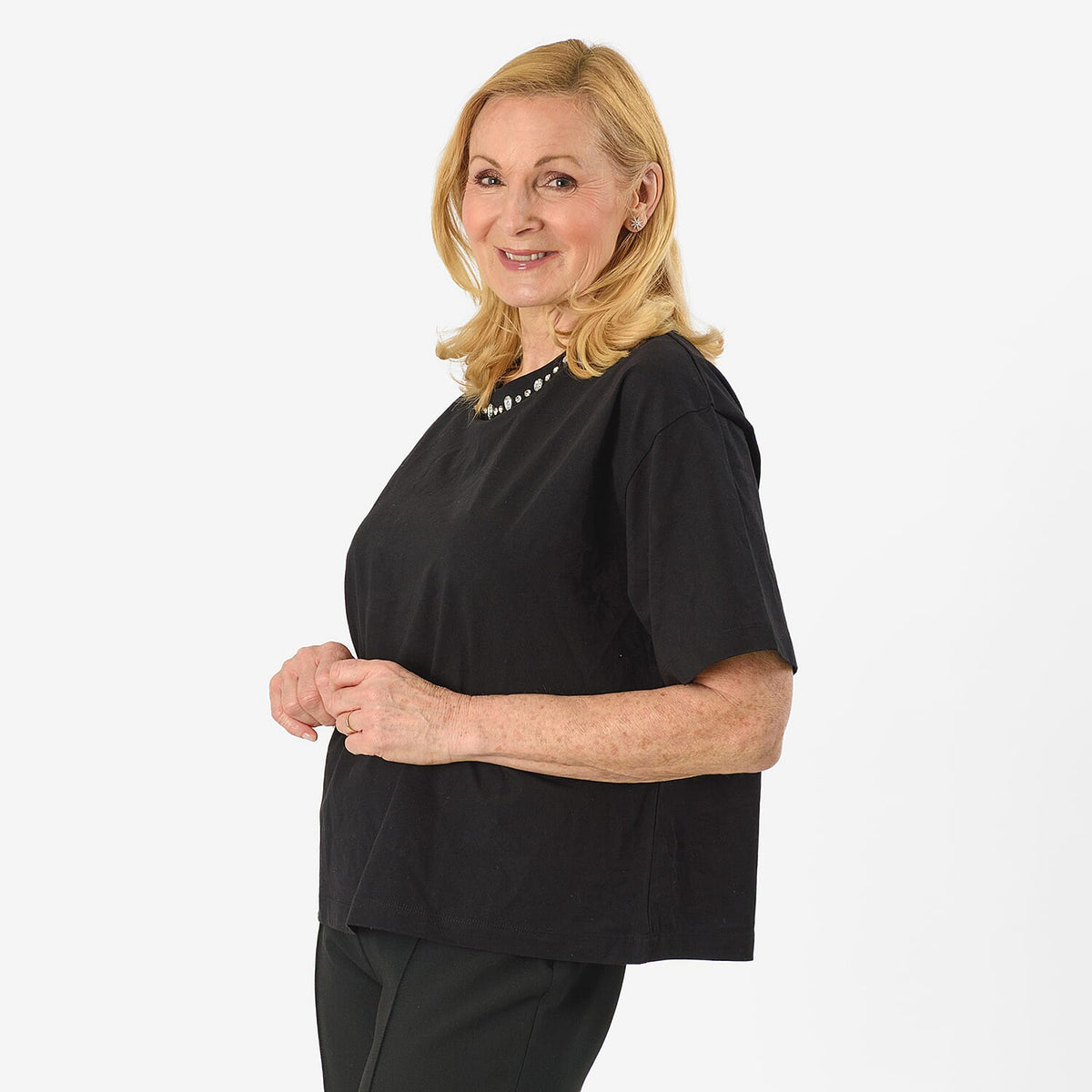Tjc Cotton Knitted Tee (Size - 14) - Black V32614818 2