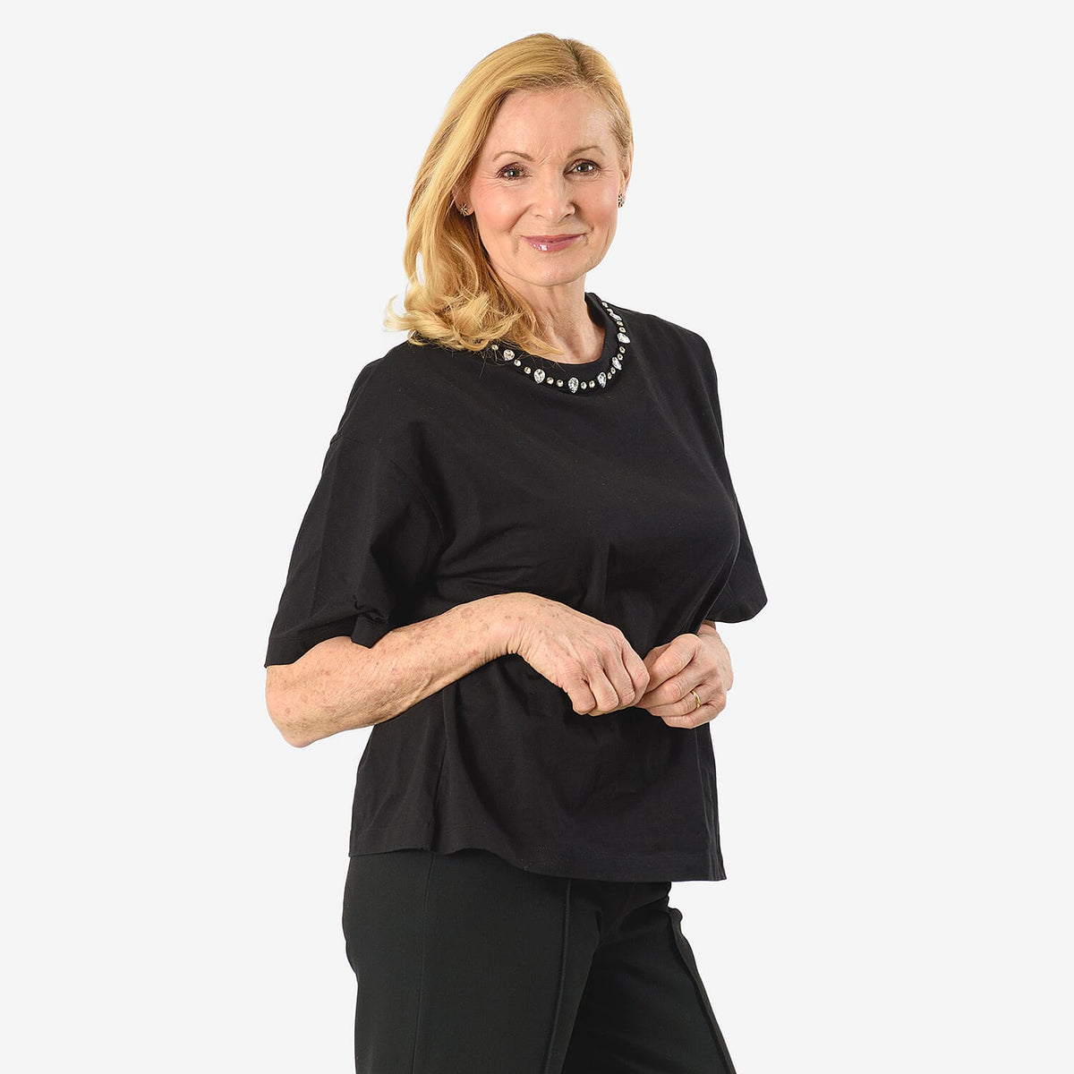 Tjc Cotton Knitted Tee (Size - 14) - Black V32614818 3