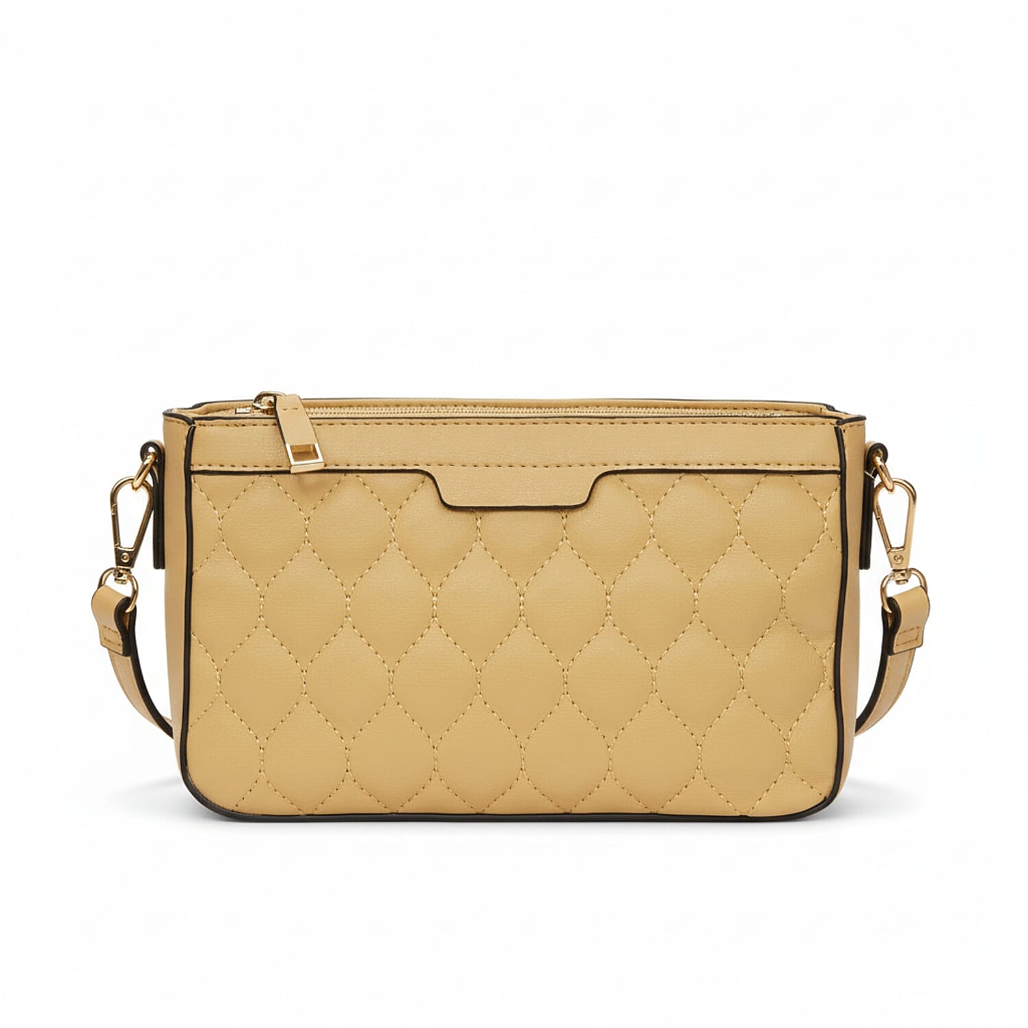 Leatherette Quilted Bag with Crossbody Strap - Buttercup 8070194 0