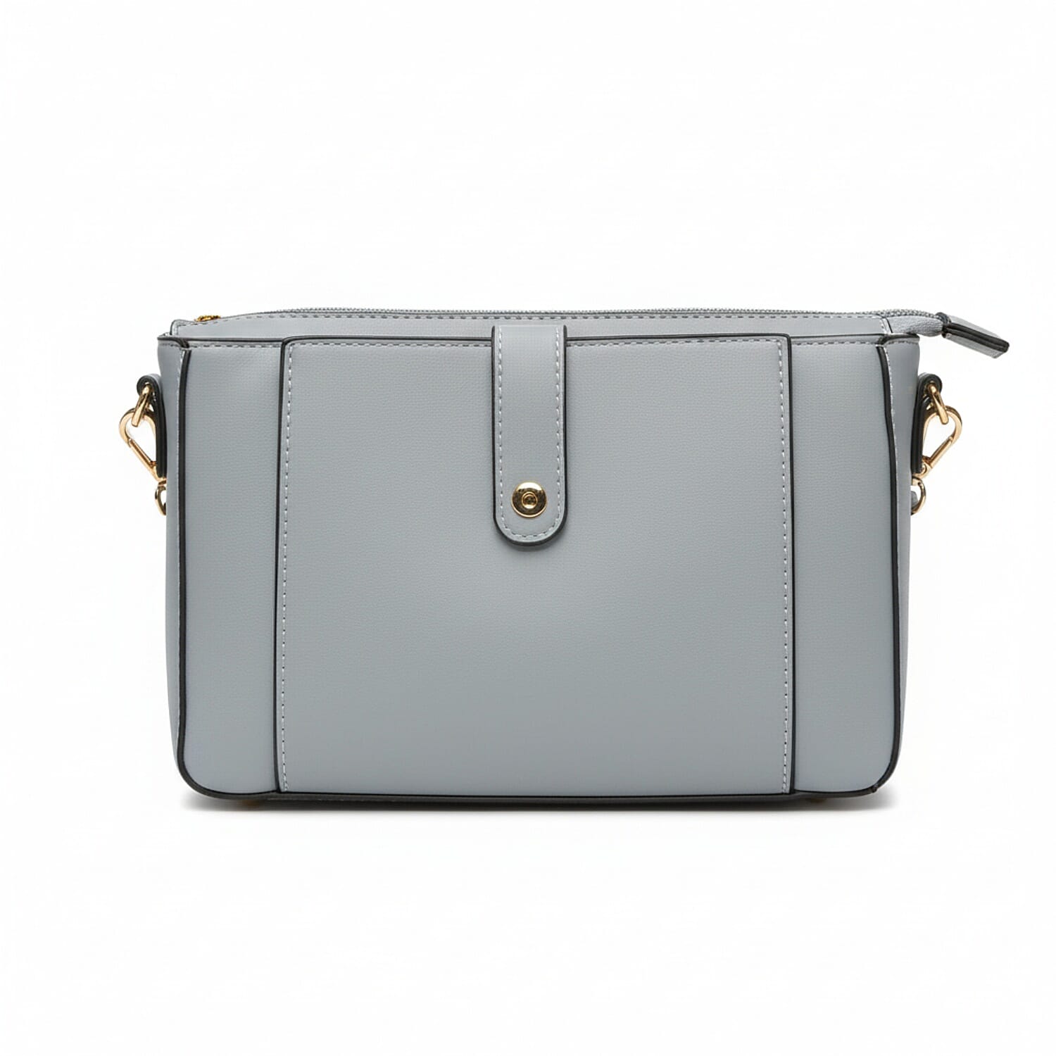 Leatherette Quilted Bag with Crossbody Strap - Sky 8070192 0
