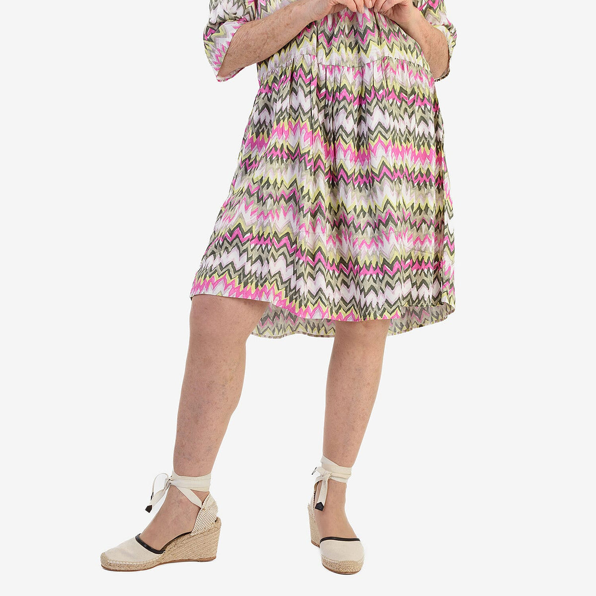 La Marey Brush Stroke Print Midi Dress (Size 12) - Olive &amp; Pink V32674127 6
