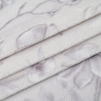 Polyester Flower and Leaves Blanket (Size 2x1 m) - White & Blue