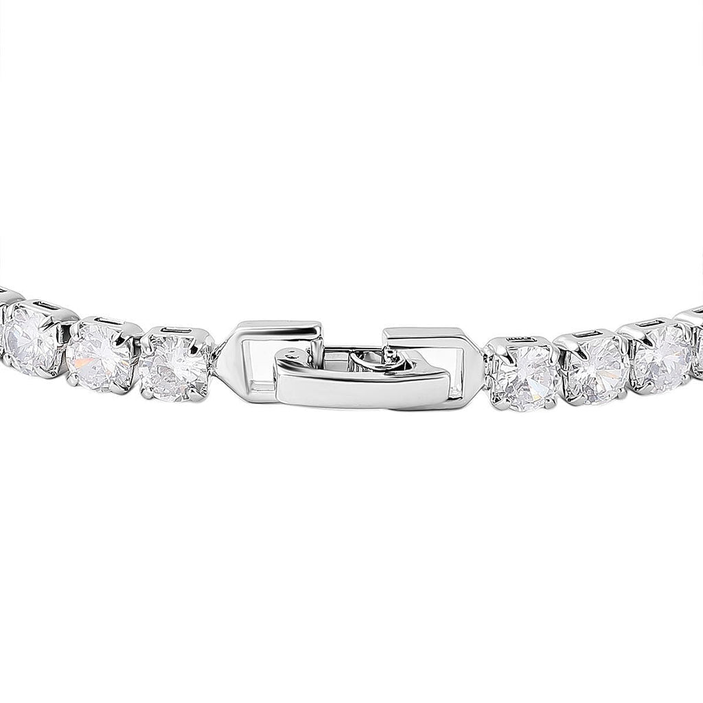 New York Close Out - 3 Piece Set - Simulated Diamond Pendant with Chain (Size 20-2 Inch Ext.), Tennis Bracelet (Size 7.75 Inch) & Earrings
