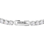 New York Close Out - 3 Piece Set - Simulated Diamond Pendant with Chain (Size 20-2 Inch Ext.), Tennis Bracelet (Size 7.75 Inch) & Earrings