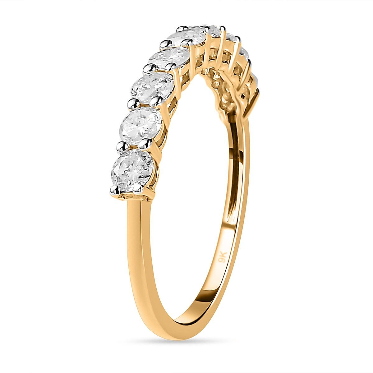 New York Close Out - 9K Yellow Gold Diamond (I3-G-H) Half Eternity Ring 1.00 Ct. 7234255 7