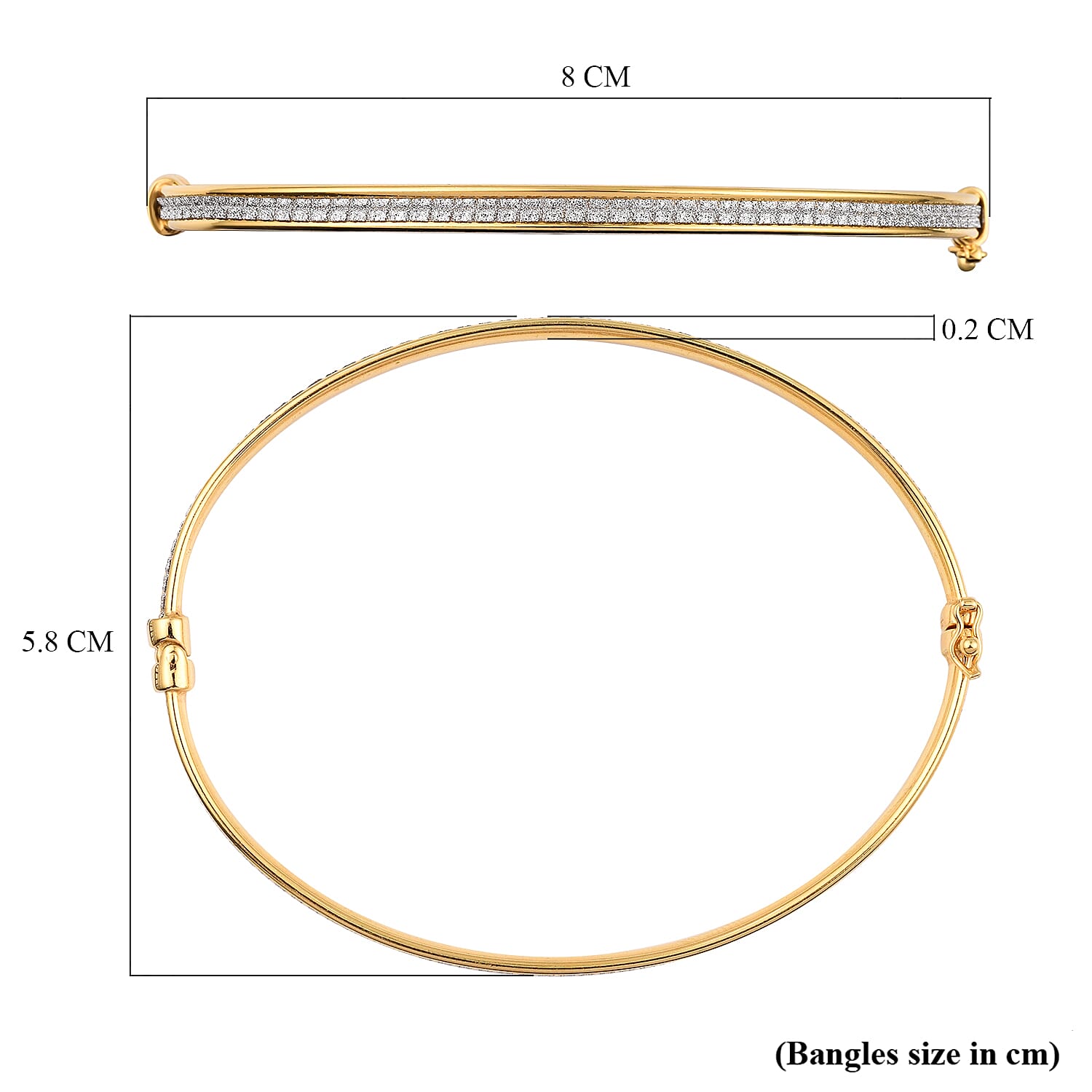 New York Close Out Deal - Diamond Cut Sand Blast Bangle (Size 7.5) in Yellow Gold Overlay Sterling Silver 3648983 7