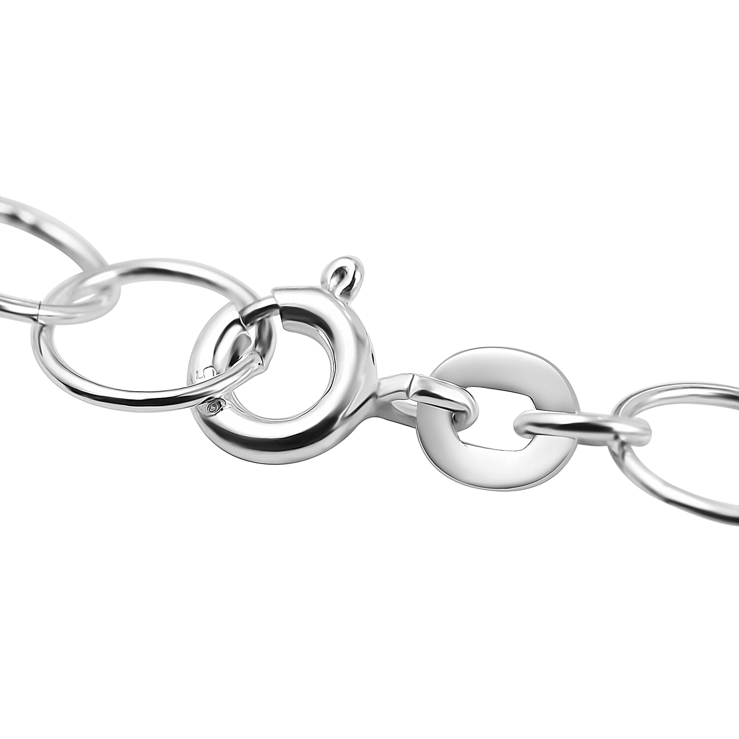 New York Close Out Sterling Silver Round Link Heart Charms Bracelet (Size 7.5) with Spring Ring Clasp. 6319205 5