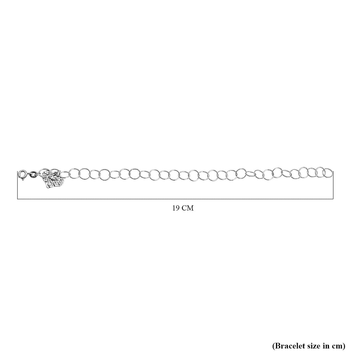 New York Close Out Sterling Silver Round Link Heart Charms Bracelet (Size 7.5) with Spring Ring Clasp. 6319205 6