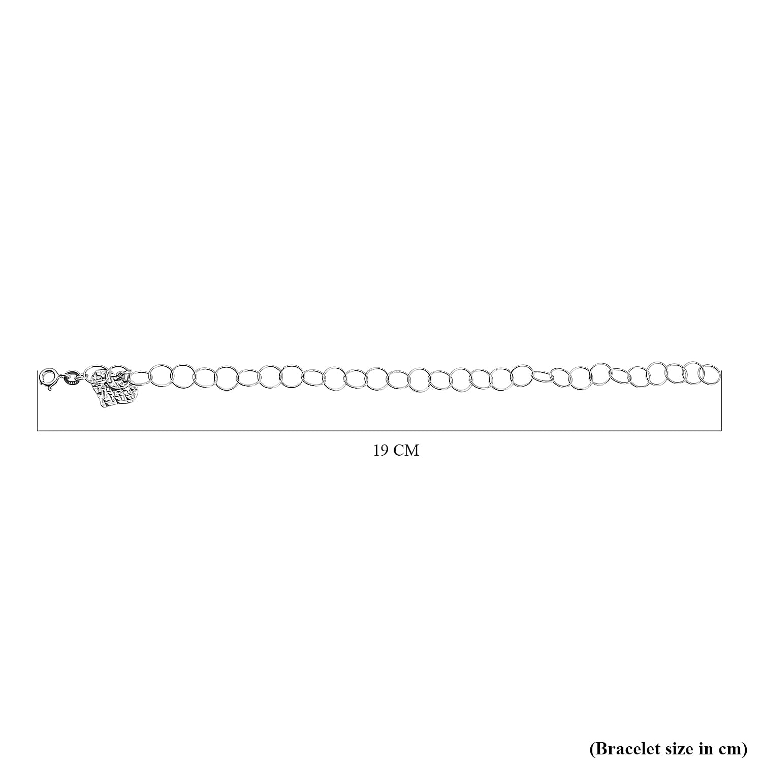 New York Close Out Sterling Silver Round Link Heart Charms Bracelet (Size 7.5) with Spring Ring Clasp. 6319205 6