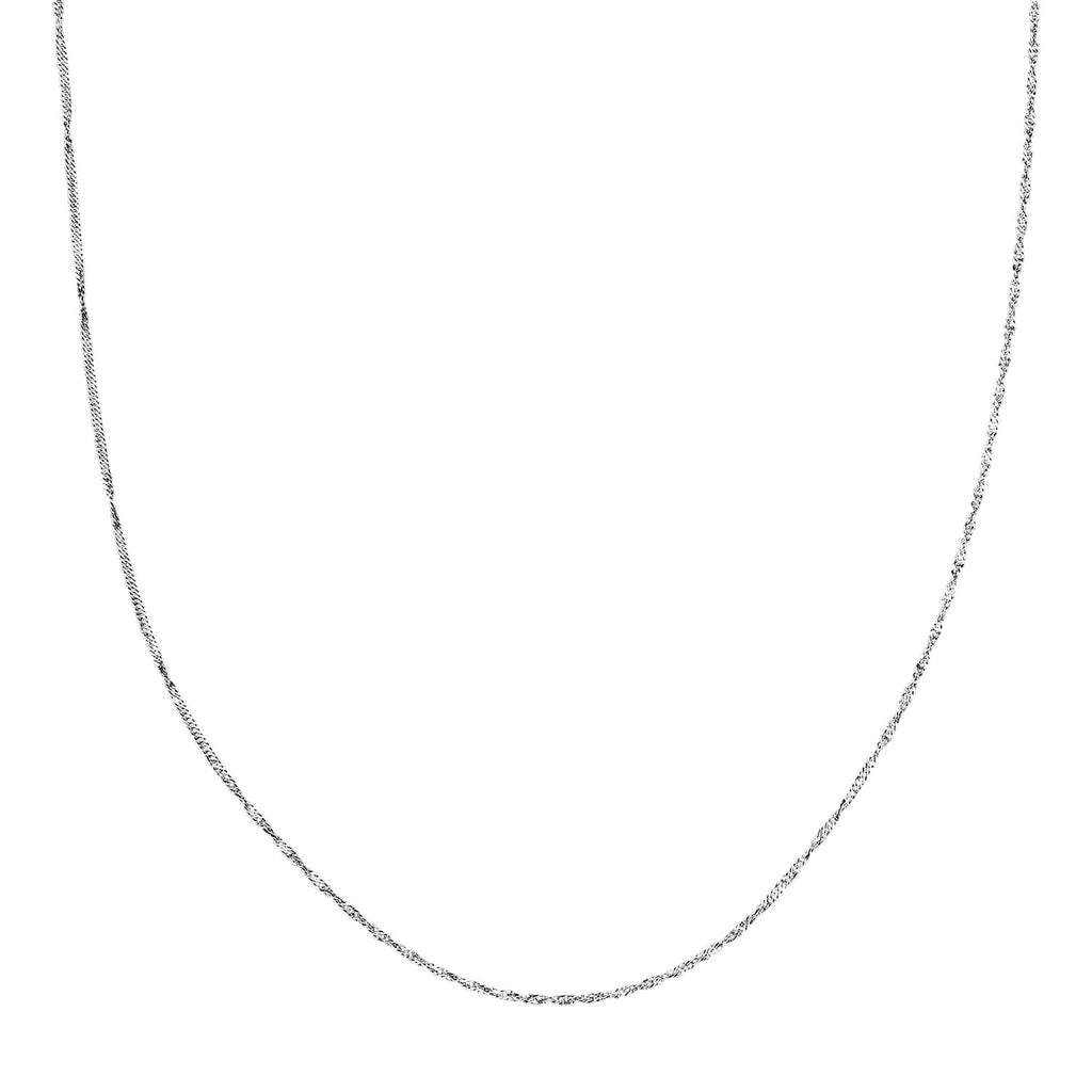 NewYork Close Out - Rhapsody 950 White Platinum Wave Solid Necklace (Size 20) Platinum Wt. 5.50 Gms.