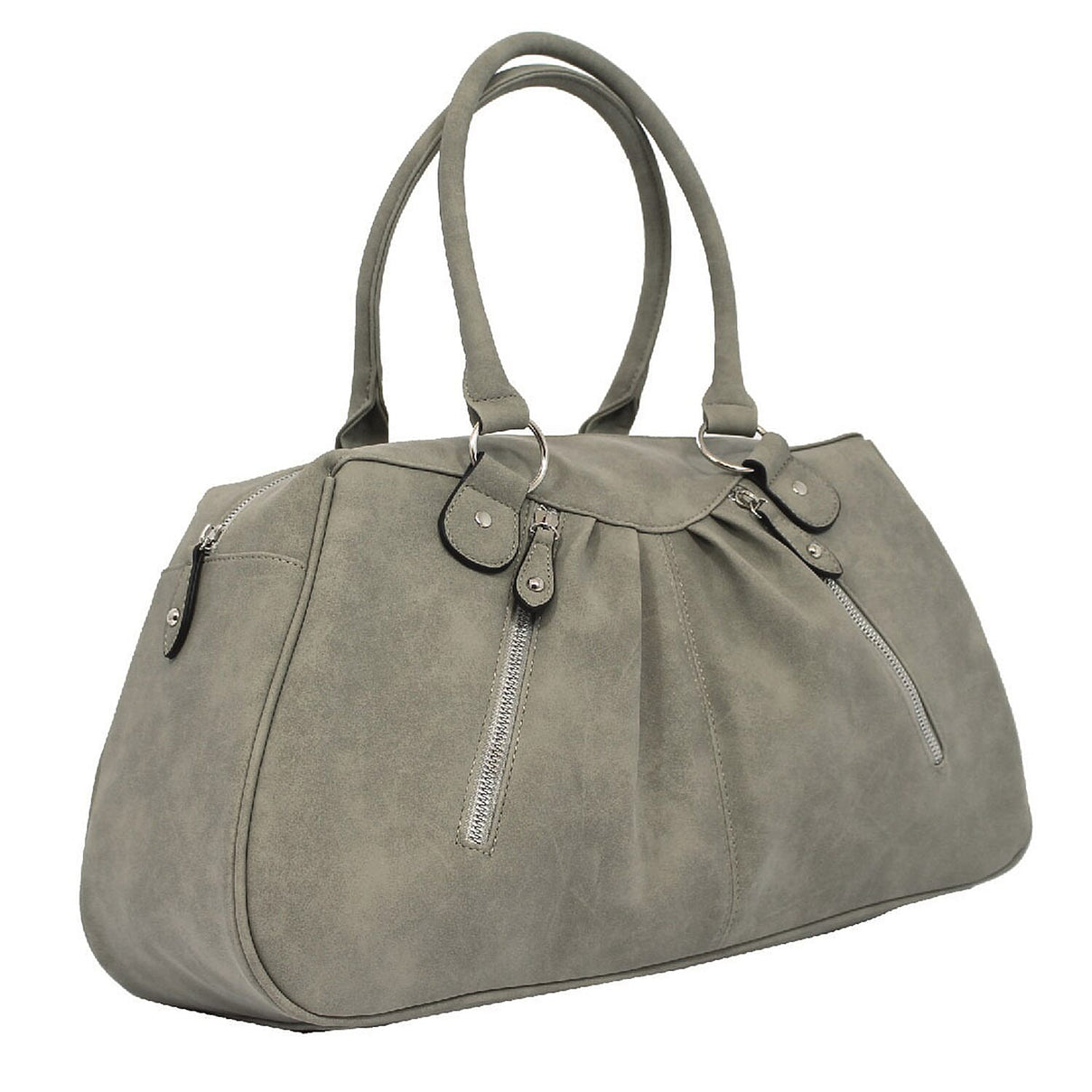 Nicole Brown Shoulder Handbag With Double Zip â€“ Grey 8056707 0