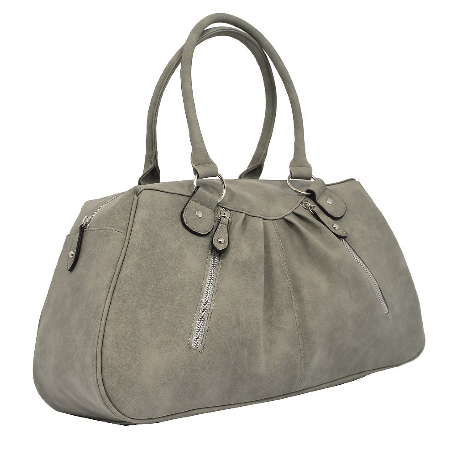 Nicole Brown Shoulder Handbag With Double Zip â€“ Grey 8056707 0