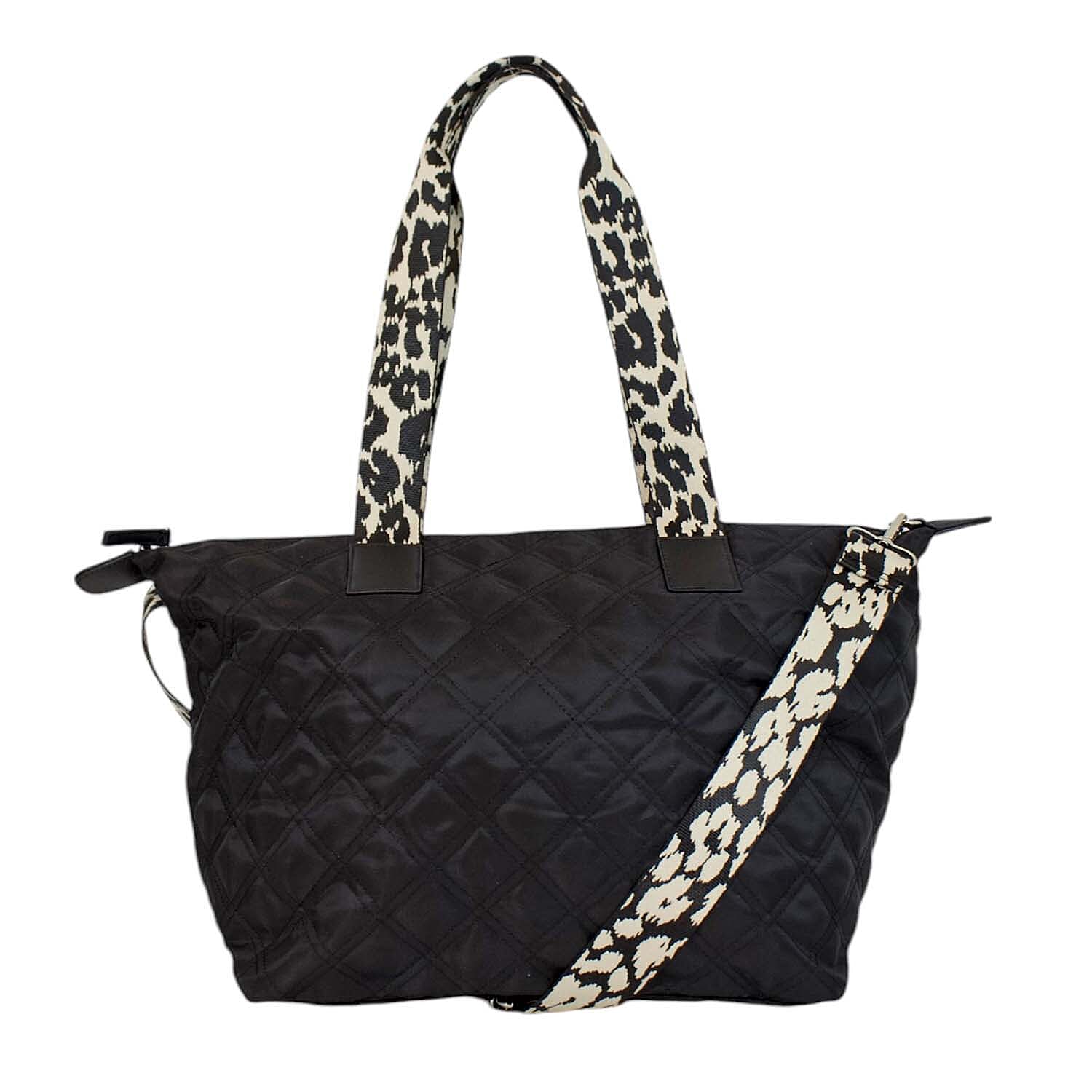 Nicole Brown Nylon Giraffe Tote Bag - Black 7982853 0