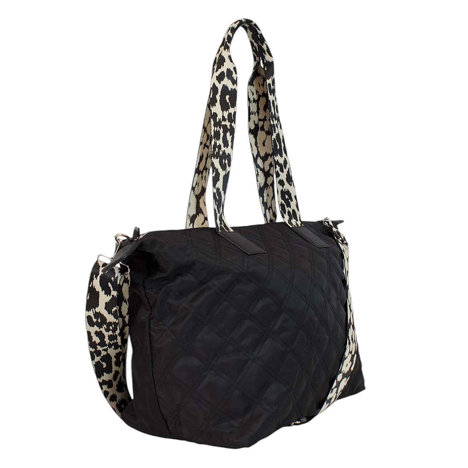 Nicole Brown Nylon Giraffe Tote Bag - Black 7982853 1