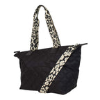 Nicole Brown Nylon Giraffe Tote Bag - Black