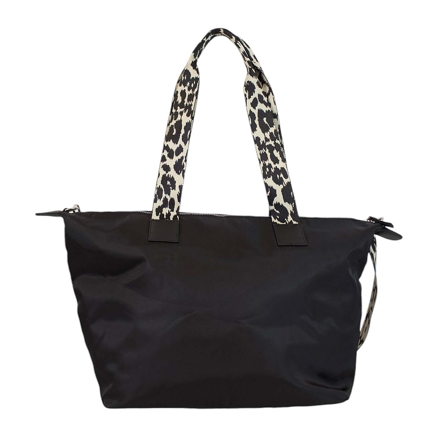 Nicole Brown Nylon Giraffe Tote Bag - Black 7982853 3