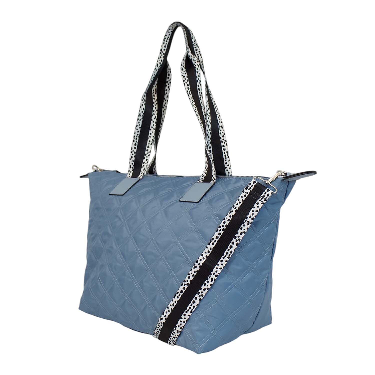 Nicole Brown Nylon Giraffe Tote Bag - Blue 7982857 2