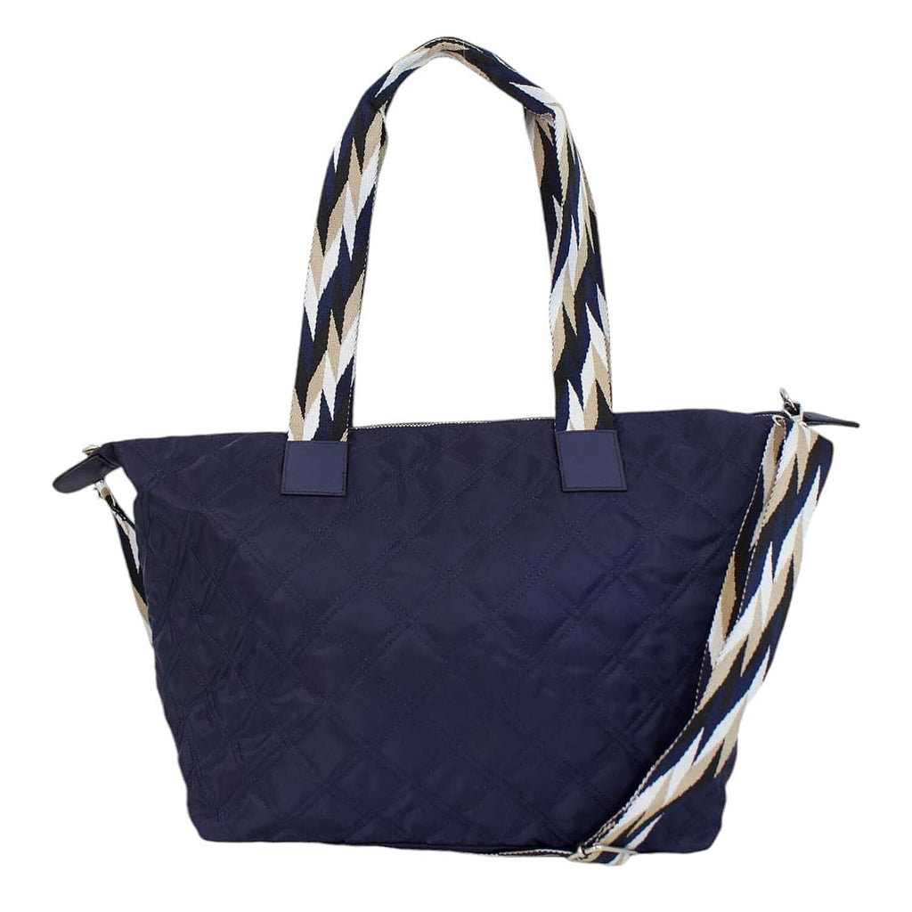 Nicole Brown Nylon Giraffe Tote Bag - Navy
