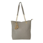 Nicole Leatherette Tote Bag - Grey