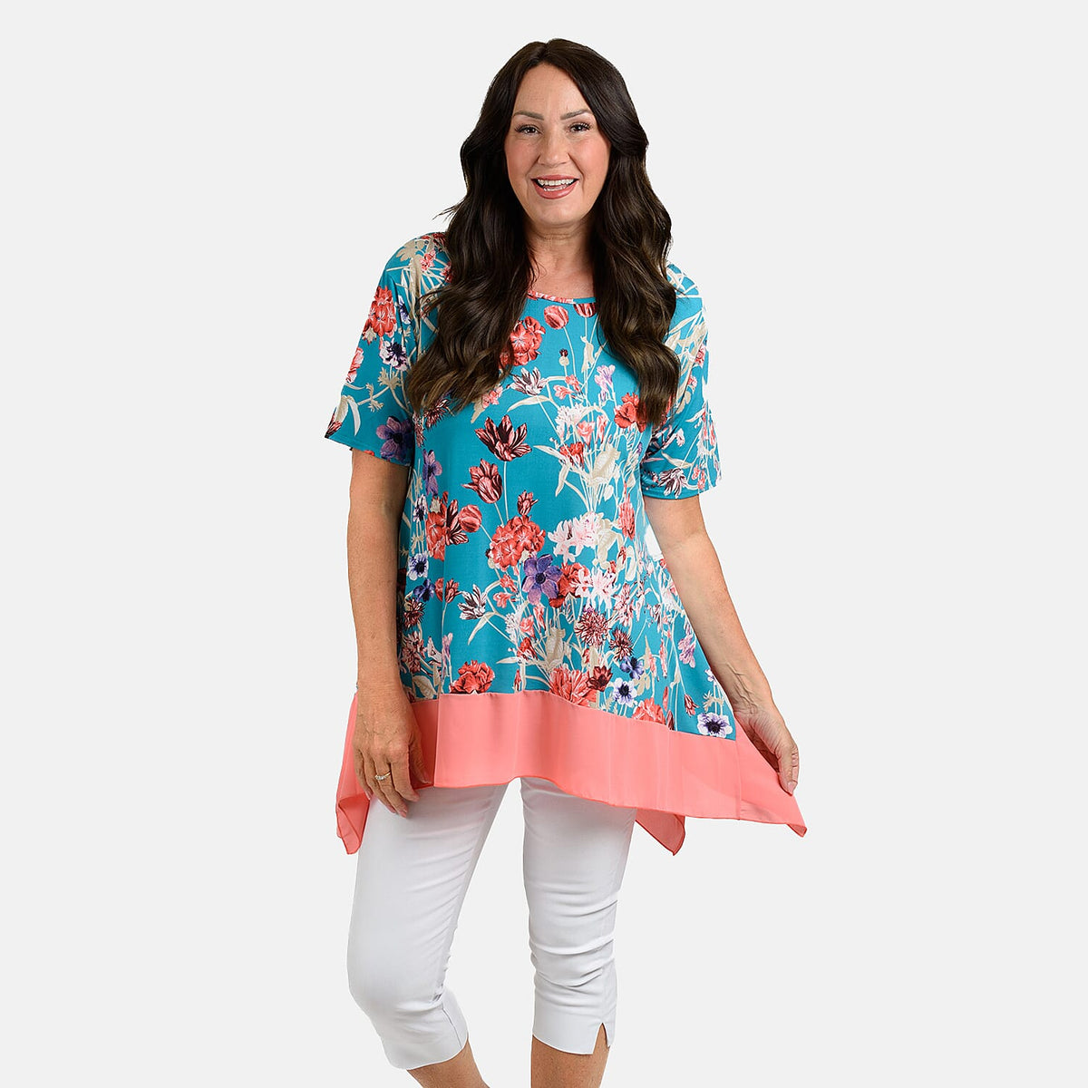 Nicole Chiffon Hem Print Tunic V32610002 0