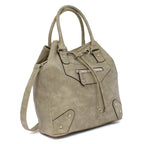 Nicole Brown PU Shoulder Bag - Khaki