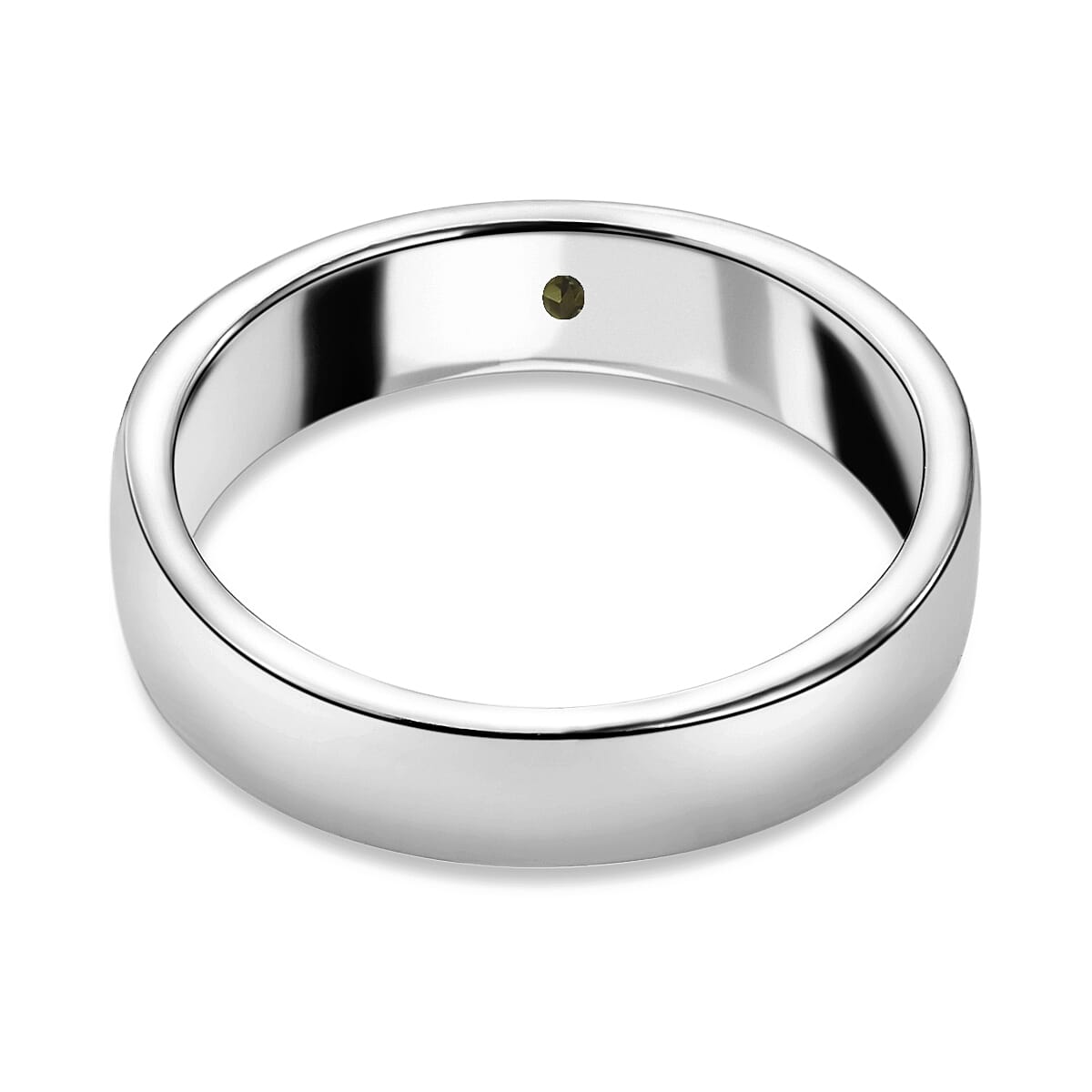 Green Tourmaline Solitaire Wedding Band Ring in Platinum Overlay Sterling Silver 3731996 4