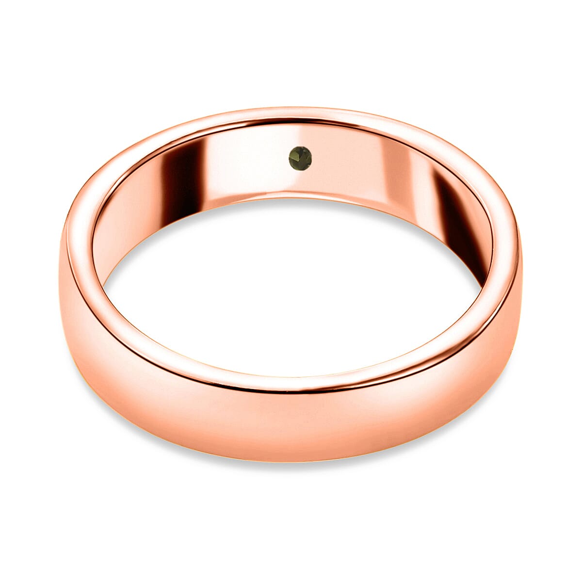 Green Tourmaline Solitaire Wedding Band Ring in Rose Gold Overlay Sterling Silver 3731997 4