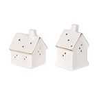Set of 2 - Porcelain Houses Night Light - White