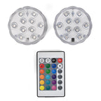 Set of 2 Waterproof LED Lights with Remote (Requires 3xAAA Battery Not Included)
