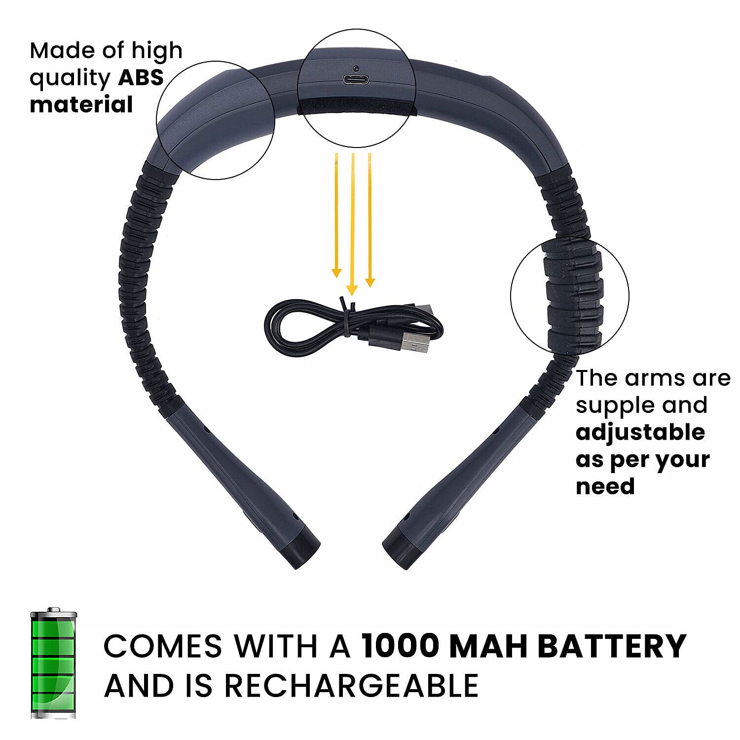 Rechargeable Led Neck Reading Light - Black 7043198 4
