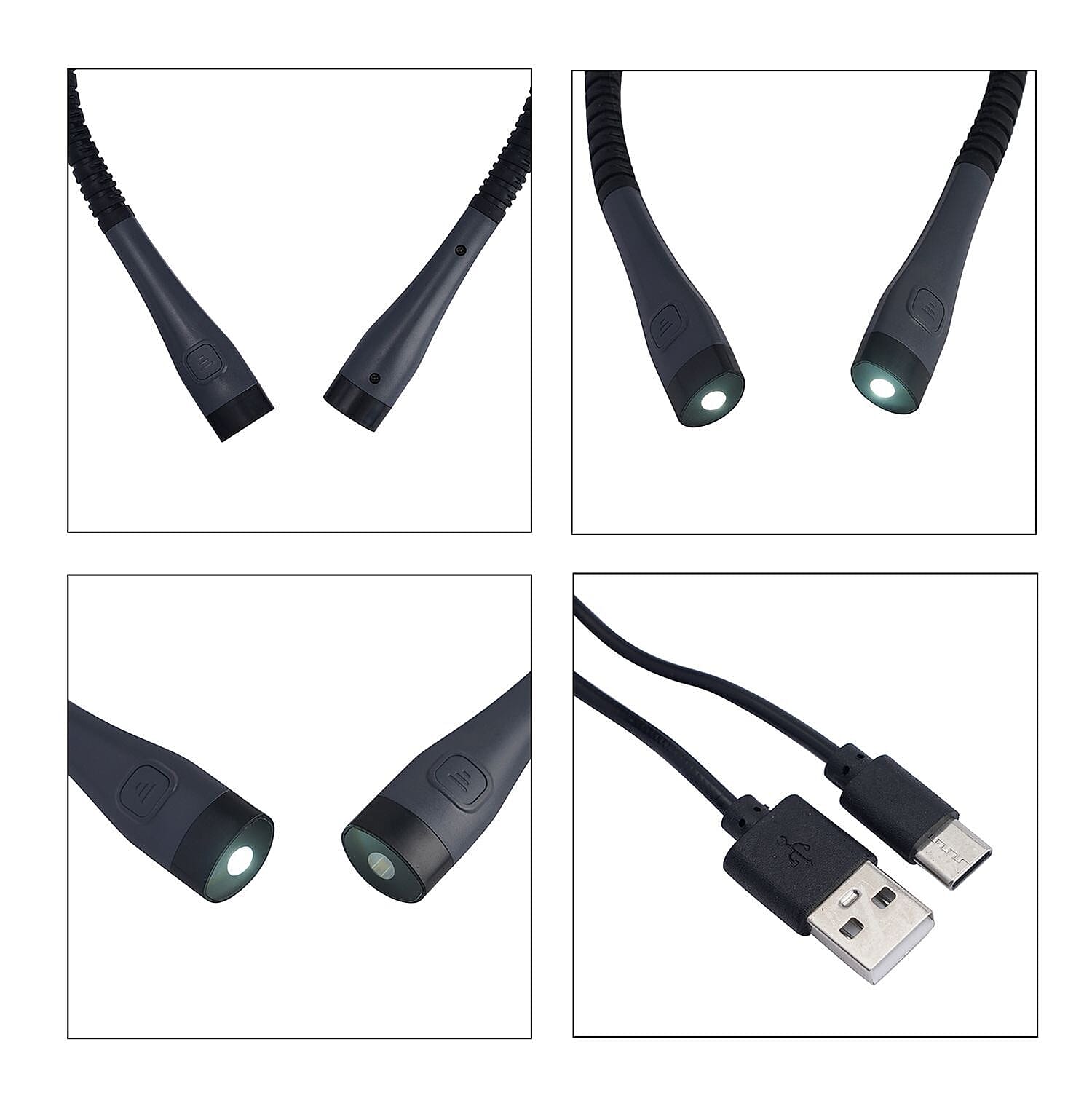 Rechargeable Led Neck Reading Light - Black 7043198 7