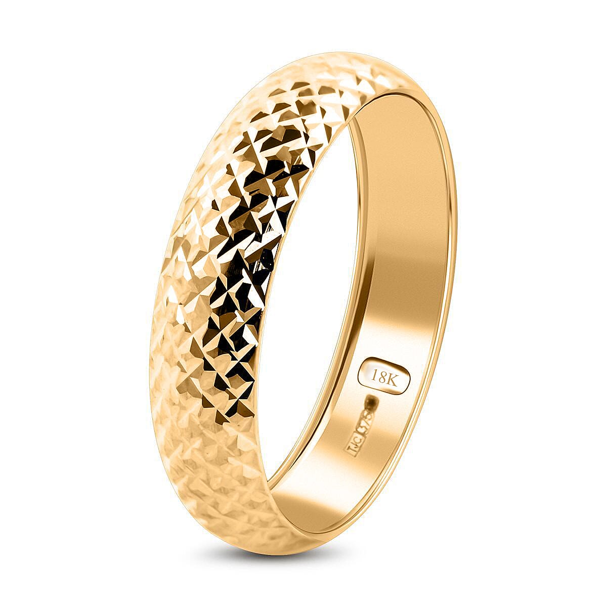 Royal Bali Collection - 18K Yellow Gold (Diamond-Cut) Wedding Band Ring 7615985 3