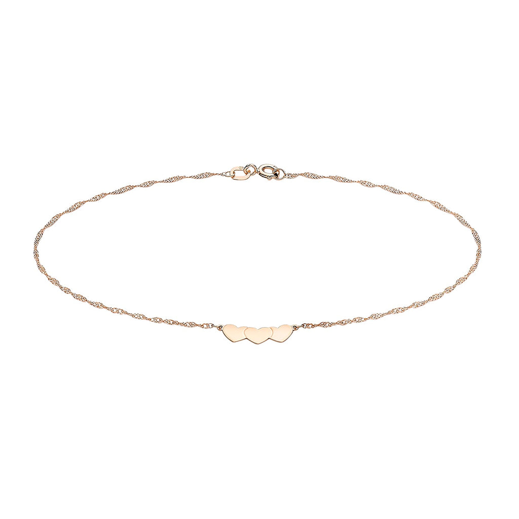9K Rose Gold  Anklet,  Gold Wt. 0.8 Gms