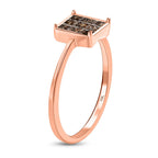 9K Rose Gold SGL CERTIFIED Natural Champagne Diamond Ring 0.52 Ct