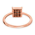 9K Rose Gold SGL CERTIFIED Natural Champagne Diamond Ring 0.52 Ct