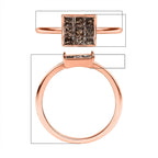 9K Rose Gold SGL CERTIFIED Natural Champagne Diamond Ring 0.52 Ct
