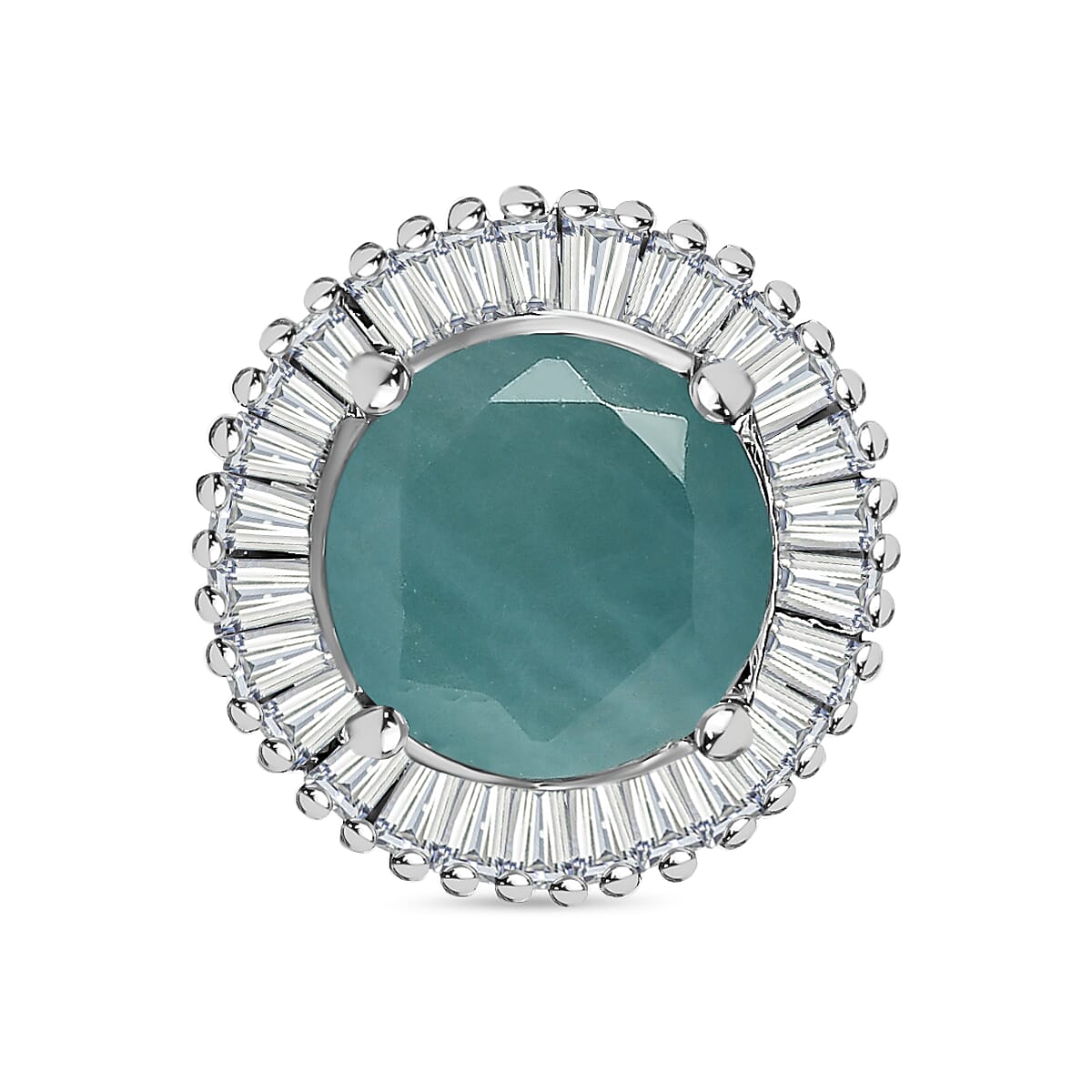 9K White Gold AA Grandidierite, White Diamond Fancy Pendant 1.11 ct, Gold Wt. 0.8 Gms 1.113 Ct. 7577645 0