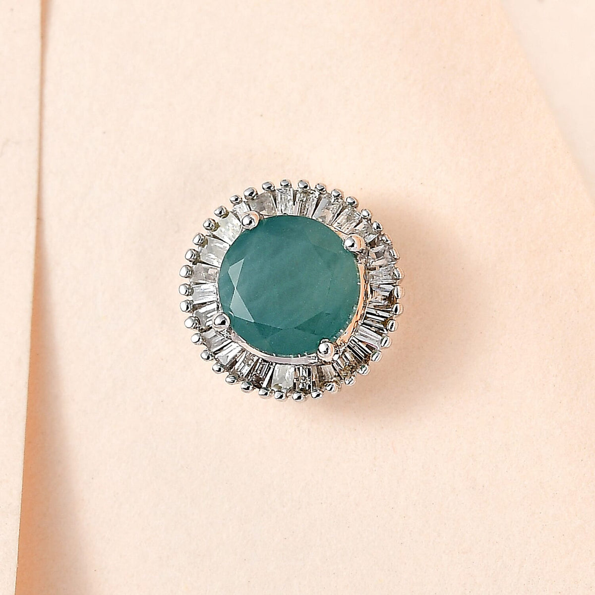 9K White Gold AA Grandidierite, White Diamond Fancy Pendant 1.11 ct, Gold Wt. 0.8 Gms 1.113 Ct. 7577645 3
