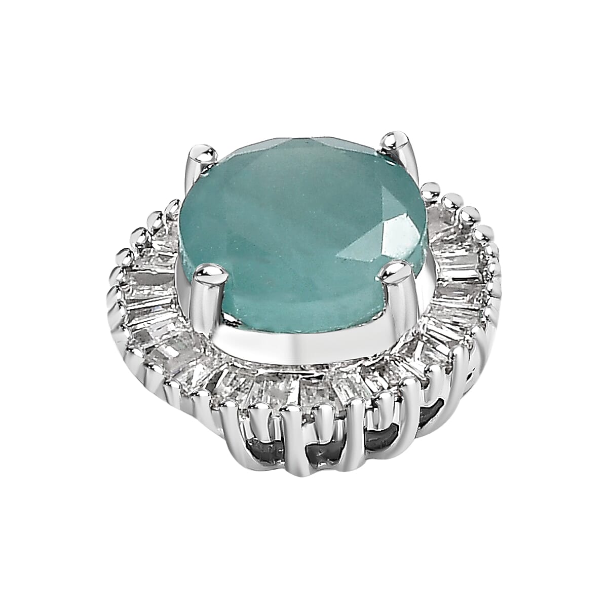 9K White Gold AA Grandidierite, White Diamond Fancy Pendant 1.11 ct, Gold Wt. 0.8 Gms 1.113 Ct. 7577645 4