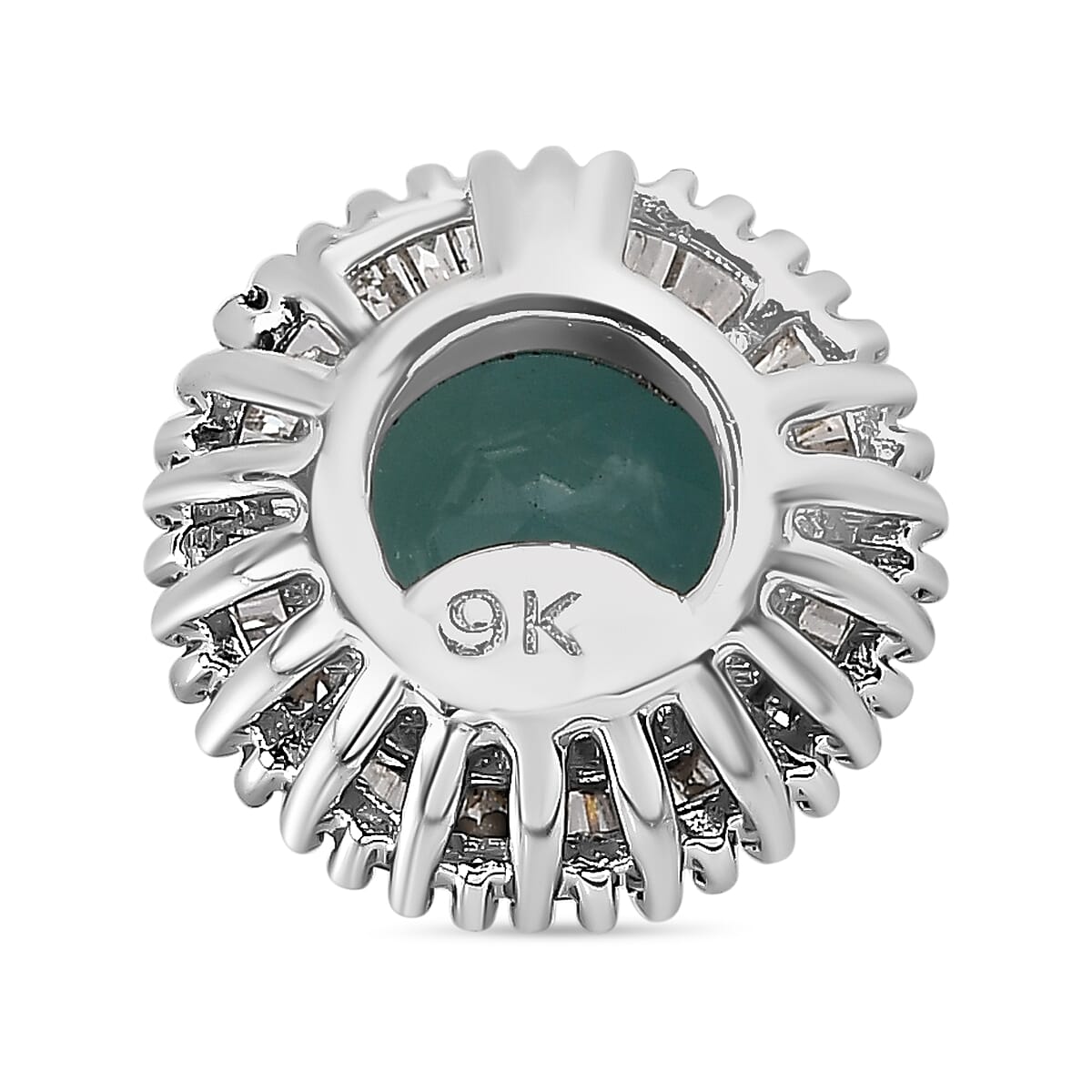 9K White Gold AA Grandidierite, White Diamond Fancy Pendant 1.11 ct, Gold Wt. 0.8 Gms 1.113 Ct. 7577645 5