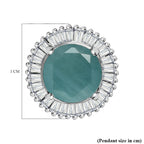 9K White Gold Grandidierite and Diamond Circle Pendant 1.11 Ct