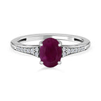 9K White Gold Ruby and Moissanite Ring 1.20 Ct.
